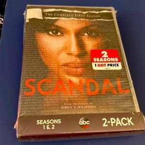 New, sealed in box SCANDAL starter bundle DVD set: seasons 1 & 2